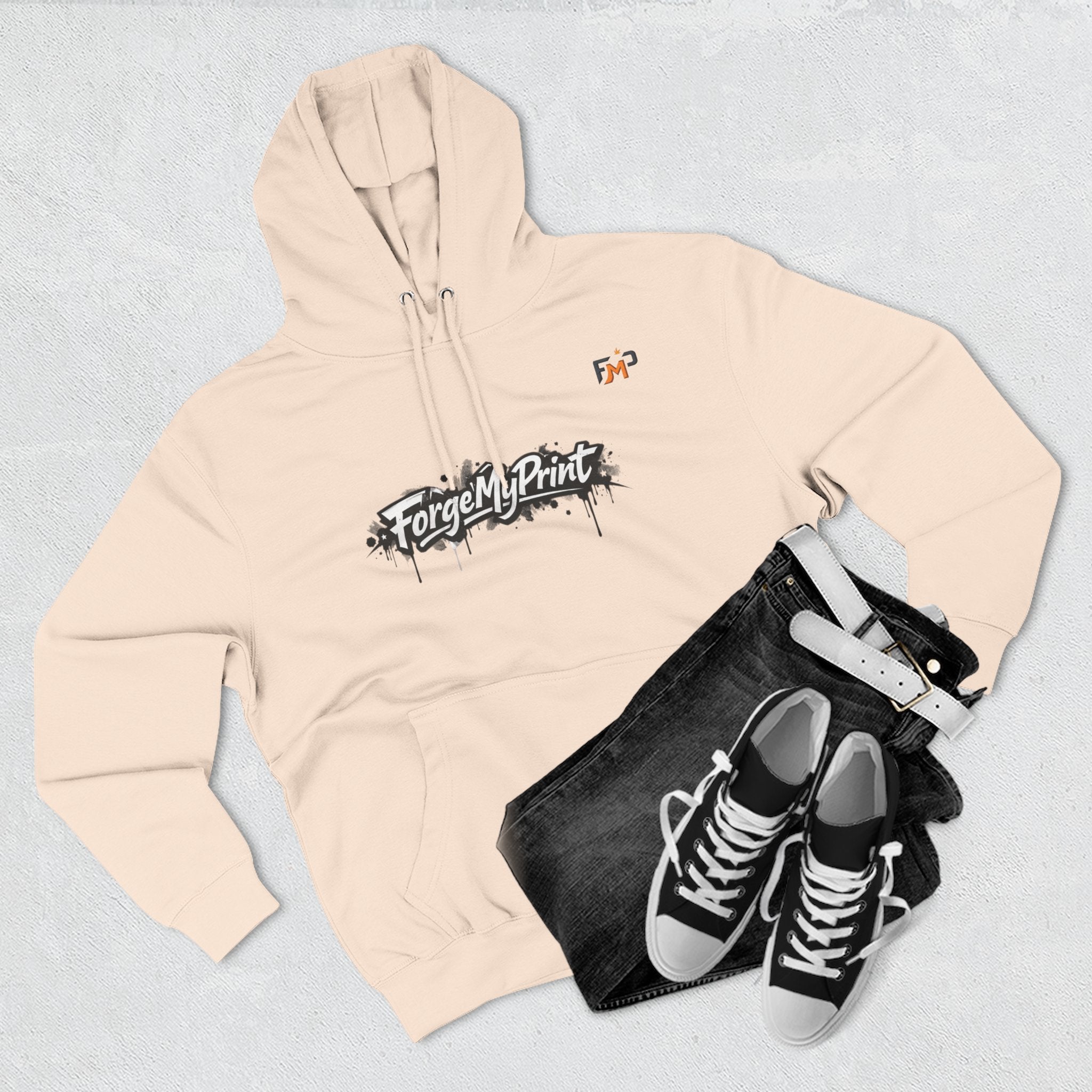 Personalized Pullover Hoodie — Three-Panel Fleece Pullover with customizable images