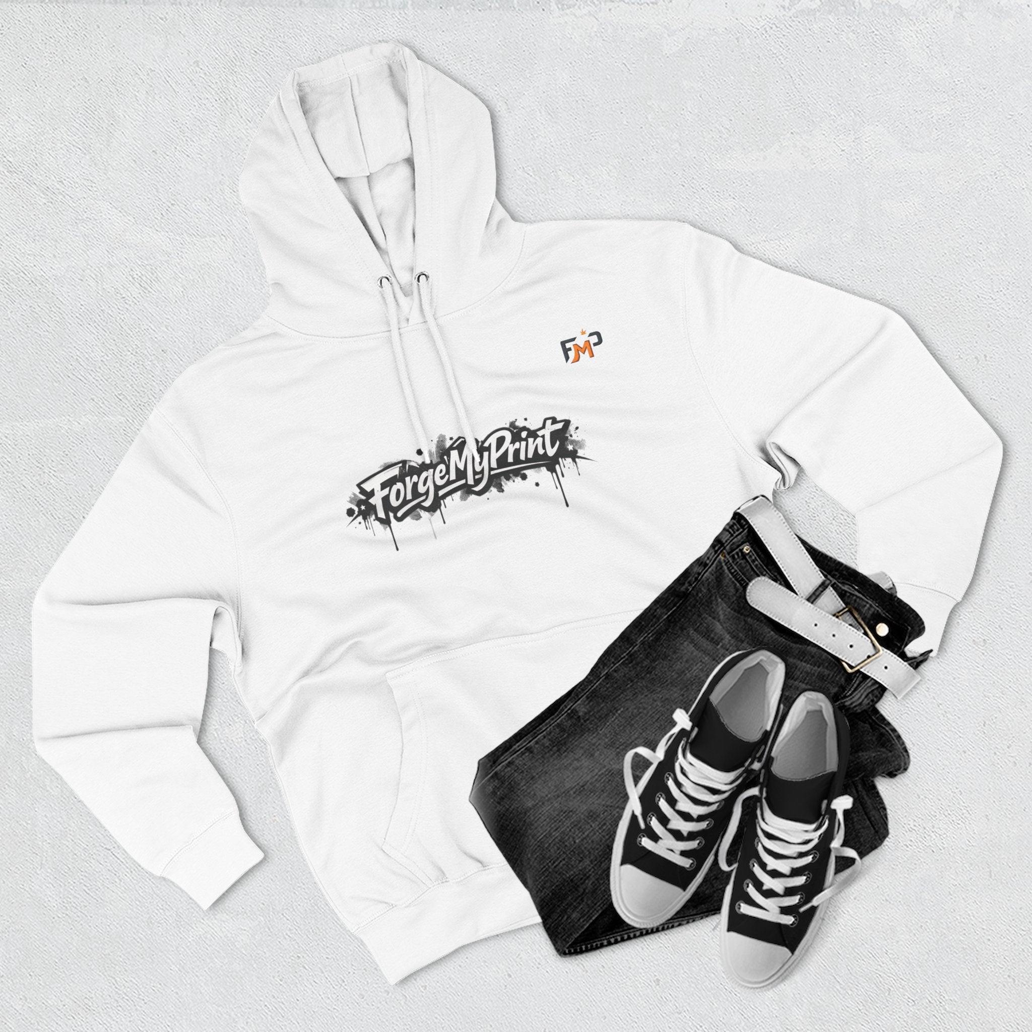 Personalized Pullover Hoodie — Three-Panel Fleece Pullover with customizable images