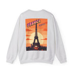 France Eiffel Tower Sunset Crewneck Sweatshirt | Paris Travel Poster