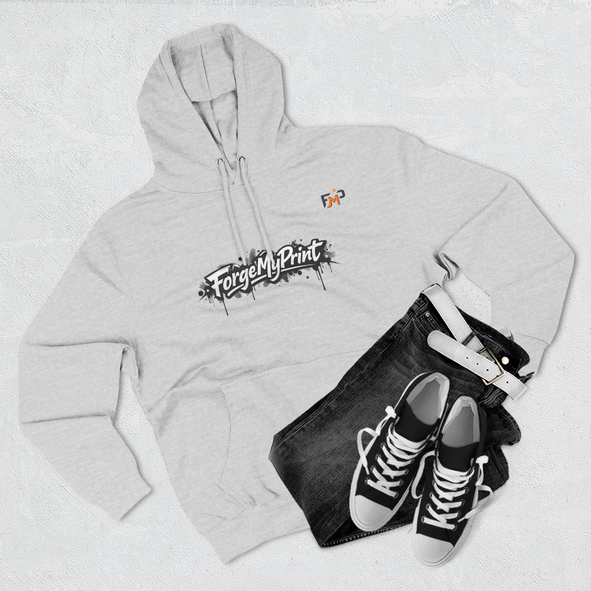 Personalized Pullover Hoodie — Three-Panel Fleece Pullover with customizable images